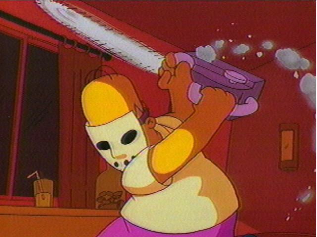 HEY BART WANNA SEE MY NEW CHAINSAW & HOCKEY MASK!