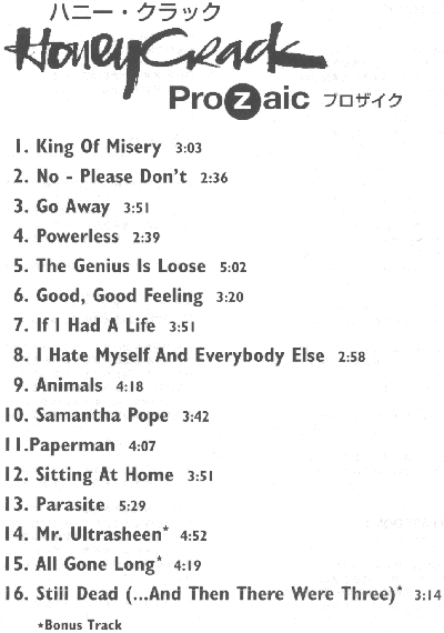 Prozaic - Liner notes 1