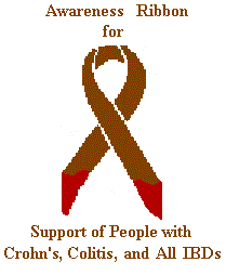 Awareness Ribbon for Support of People with Crohn's, Colitis, and All IBDs