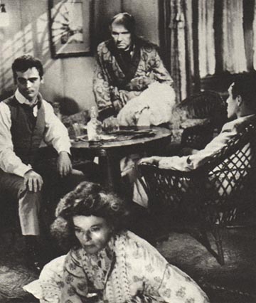 Dean Stockwell, Katharine Hepburn, Sir Ralph Richardson, and Jason Robards, Jr.