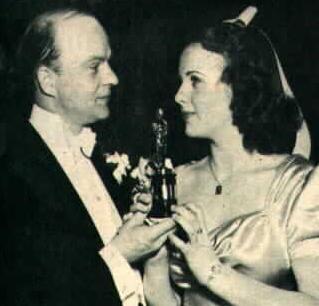 Deanna Durbin receives an Oscar