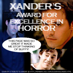 Xander's Award For Excellance In Horror Award