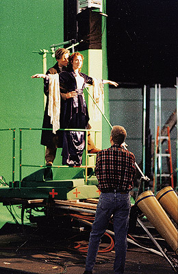 Shooting the flying scene