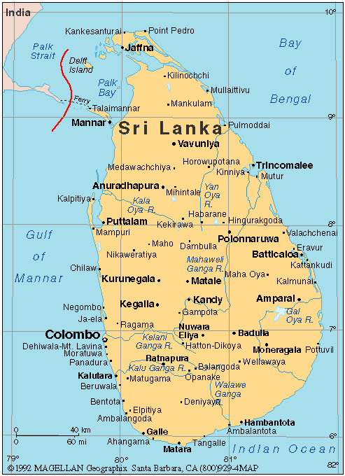 Map of Sri Lanka