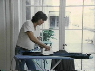 Eric ironing his pants