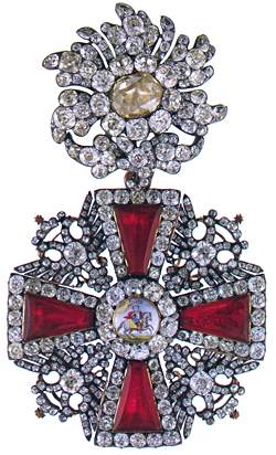 diamond and ruby neck badge