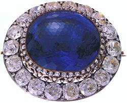 sapphire and diamond brooch