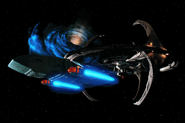 DS9, A RUNABOUT, AND THE WORMHOLE