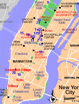 James Dean New York City Tour Map