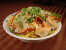 #14 Egg Noodle w/ Classic BBQ  Pork Strips & Prawns