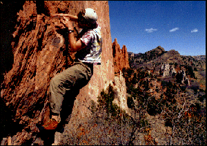 Bouldering on Kindergarten Rock