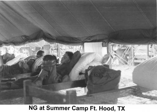 Inside tent at Fort Hood on Weekend