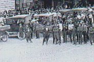 A high wire Act above the square in 1909