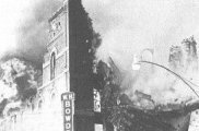 Bowden's Dept. store burning down