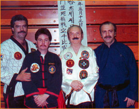 (LtoR GM Hodge, GM-Sifu Rick Ward, GM Hodge Instructor, Professor GM Eugene Humesky, 