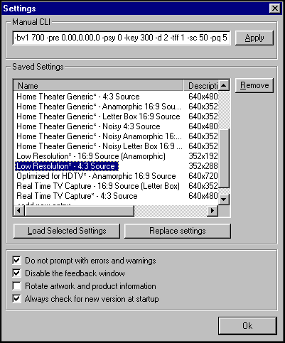 divx settings settings