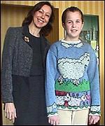 [ image: Jenny Agutter and winning designer Holly Wharton]