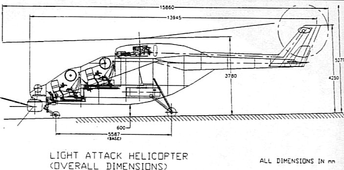 Light Combat Helicopter dimensions