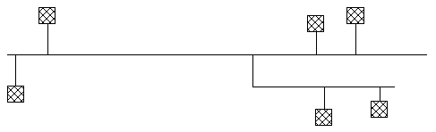 [Very simple picture of computer network: boxes, and lines connecting the boxes]