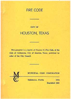 Fire Code, City Of Houston, Texas