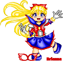 This is Sailor V! She is animated as you can see. She is supposed to be saying *Sailor V!* lol.