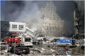 Trade Centre rubble.Picture taken from 
www.onenews.nzoom.com