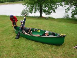Boys Land Canoe