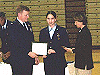 OUTSTANDING CADET RIBBON - Awarded annually to the outstanding 1st, 2nd, 3rd, and 4th-year cadet. The recipient must be of high moral character, demonstrate positive attributes, display outstanding military potential, and attain academic and military excellence.