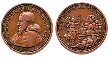 Pope Gregory 13 medal for the Huguenot massacre