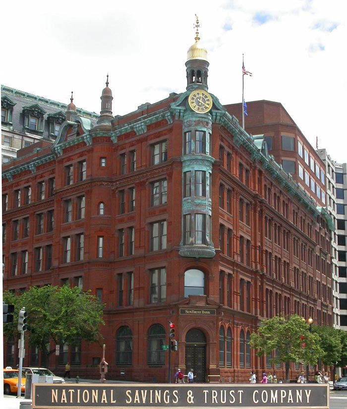 The National Savings and Trust Building (now SunTrust) at 15th and New York Avenue, Washington, DC
