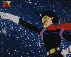 Space Medafighter X saying his intro.Look in the quotes section to read it.