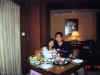 In our suite at the Bangkok Peninsula - with a surprise birthday cake from the management for James!