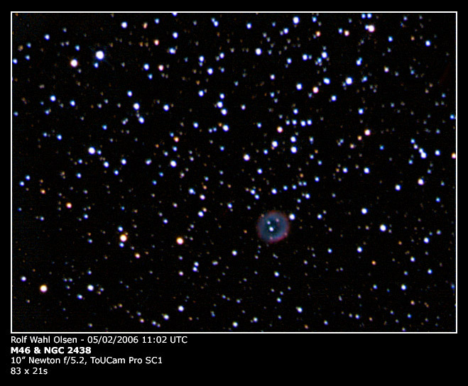 Open cluster M46 & planetary nebula NGC 2438