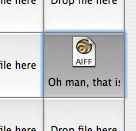 A button that is lit, indicating that the sound is playing.