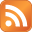 New standard feed icon, looking somewhat like radio waves. White on orange.
