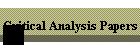 Critical Analysis Papers