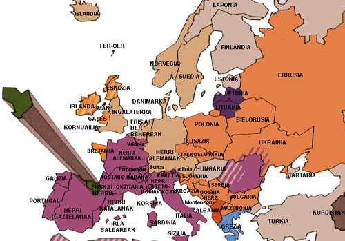Euskadiren kokagunea Europako herrien artean (EGIN KLIK HANDIAGO IKUSTEKO).
