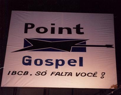O painel usado durante a Celebrao de 1 ano de Point Gospel