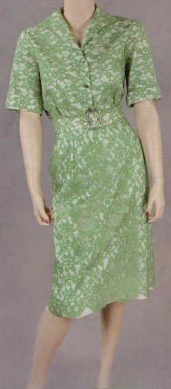 Front view, Patsy's green lace dress, from Profiles in History