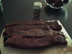 Apply spices (Coarse ground pepper and coriander)