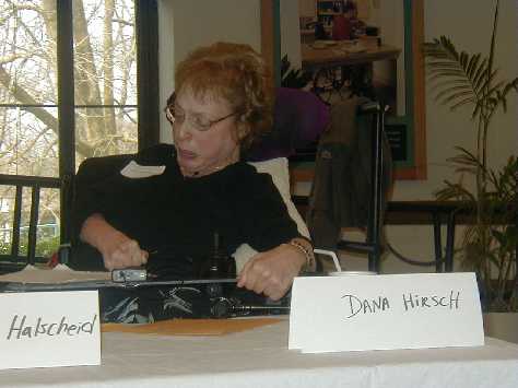 Dana Hirsch reads her poetry at the Inglis House Poetry Conference.