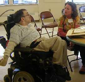 Stuart Sanderson and Colleen Webster at the workshop on poetry and art.