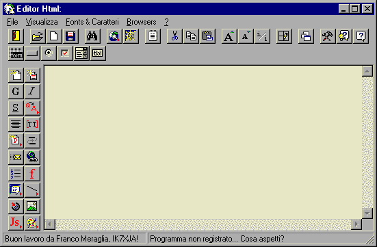 La nuova versione (1.0.119) del mio editor per HTML!