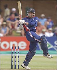 Mengo's Martin Okello strokes the ball to the boundary for four