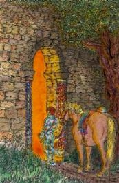 The knight stood before the gate.....