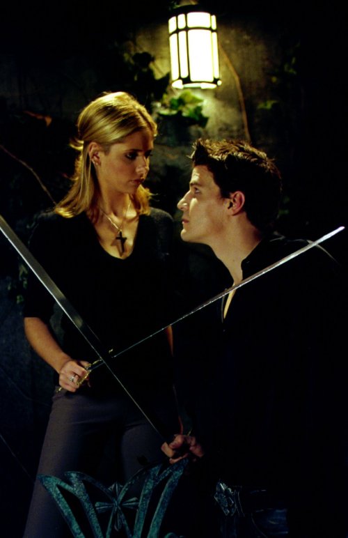 Evil Angel fights Buffy to the death (Boy does that sound weird)