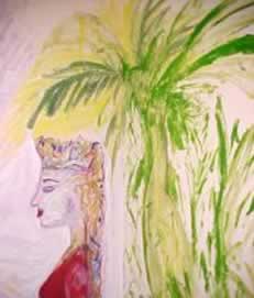 "Principessa nel Deserto". Fragment of a wall painting in the Hotel Reception. Painter: Stelita