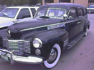 The front end of a restored 41 Caddy