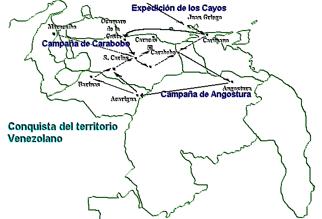 Conquista del Territorio Venezolana (Mapa)
