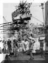 Military supplies being loaded on ship during World War II at Calcutta Port